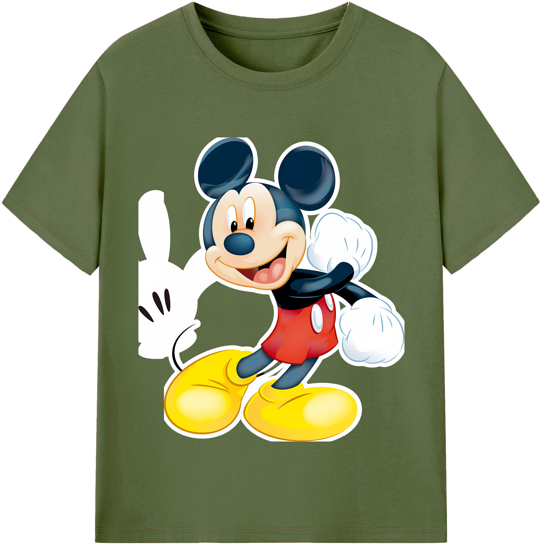 （画像用） ミッキーマウス Mickey Mouse 綿100％半袖Tシャツ（フロントプリント）